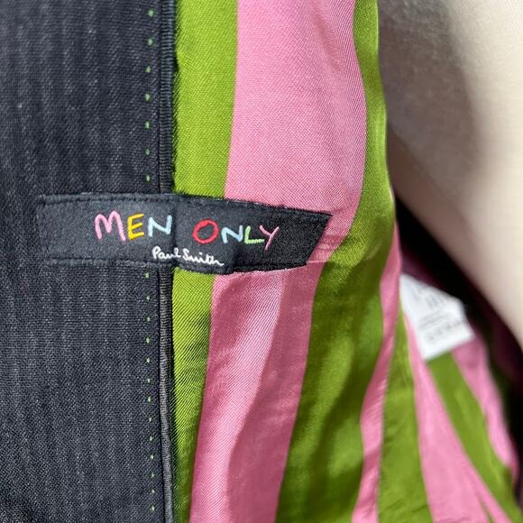 Paul Smith Women's Pinstripe Blazer Jacket 44 Black Virgin Wool Career Work - Picture 11 of 13